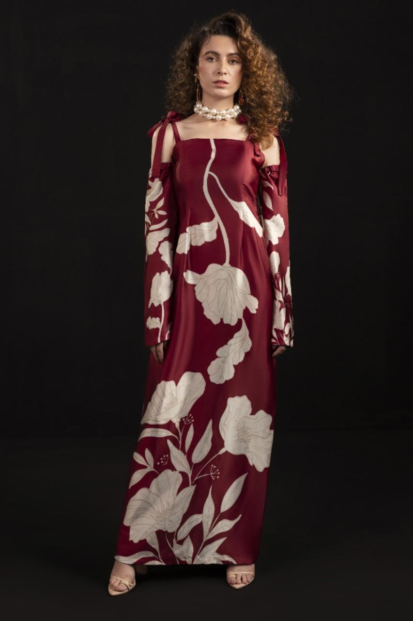 SILK PRINTED DRESS