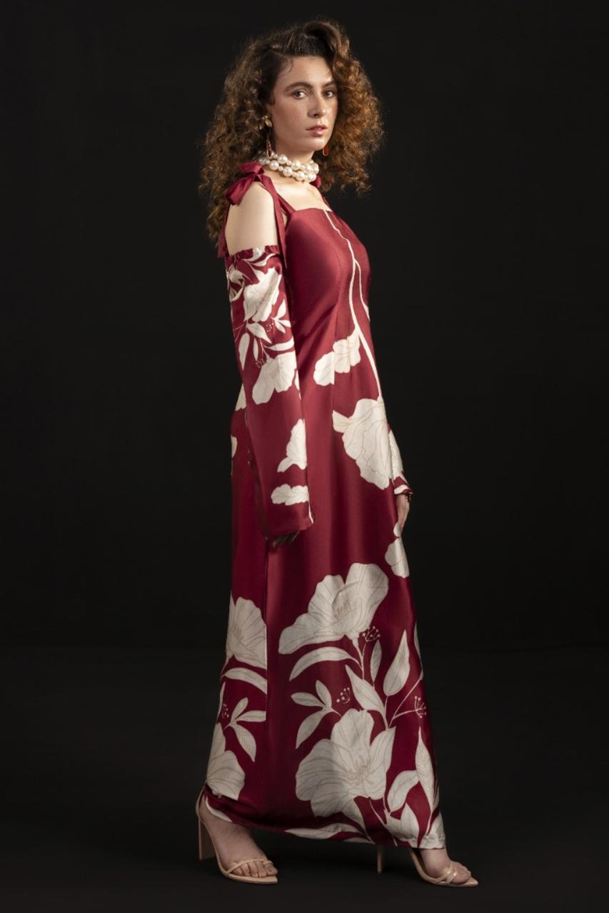 SILK PRINTED DRESS