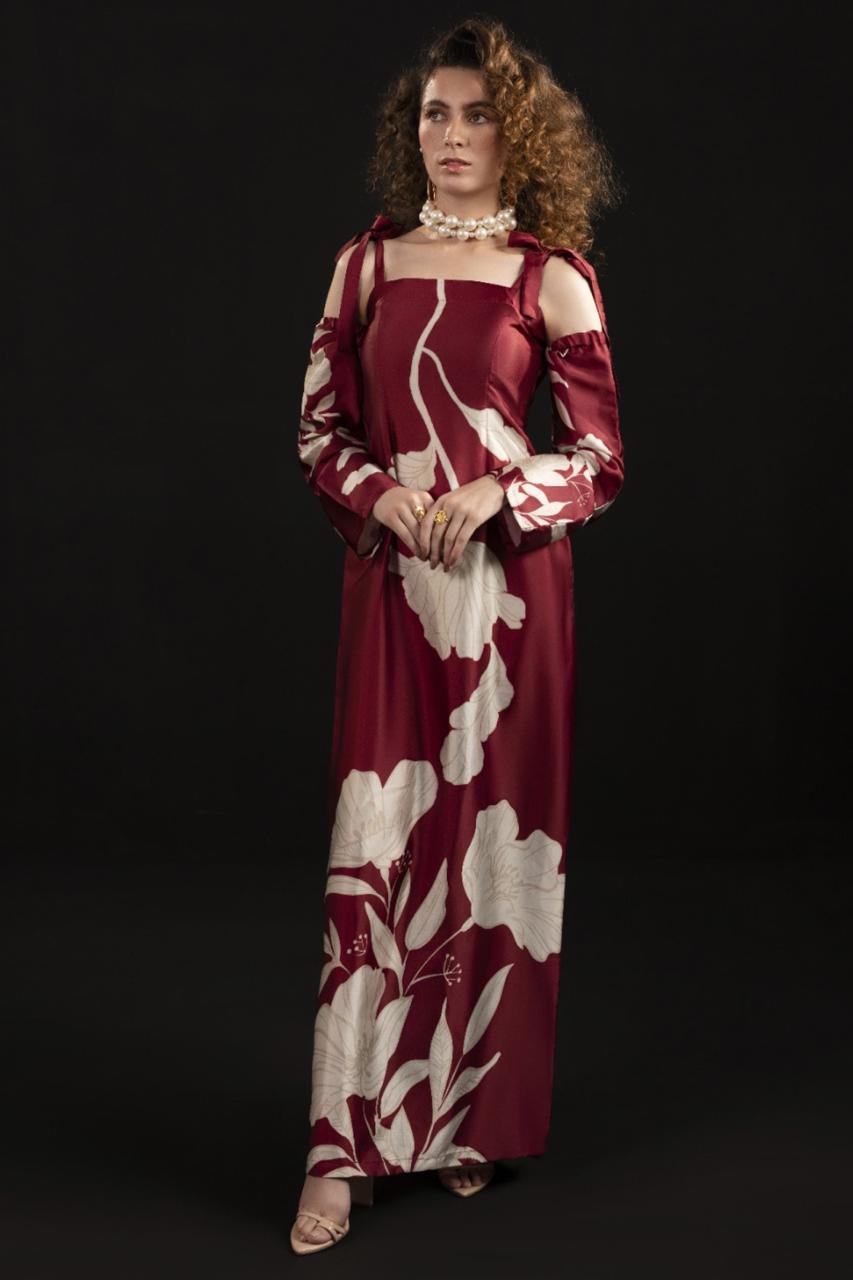 SILK PRINTED DRESS