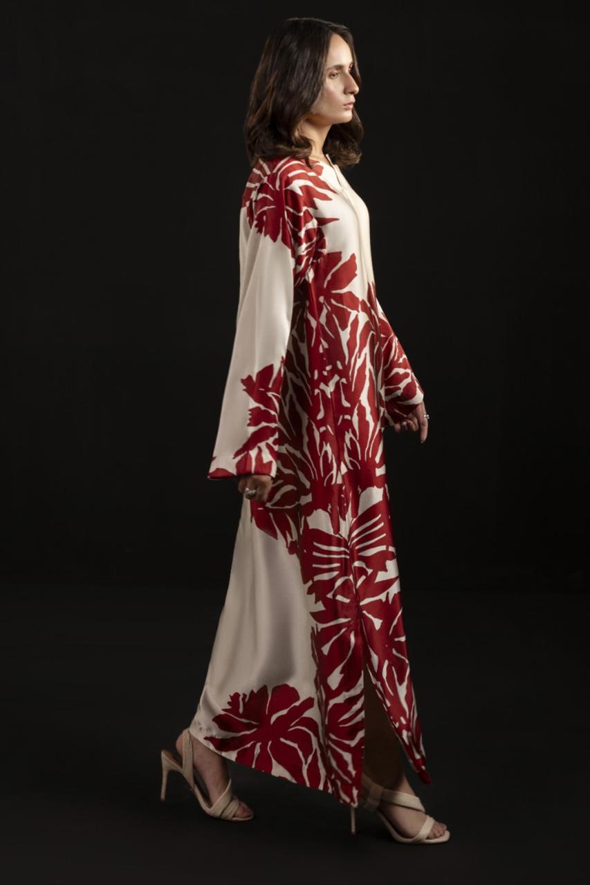 PRINTED SILK KAFTAN