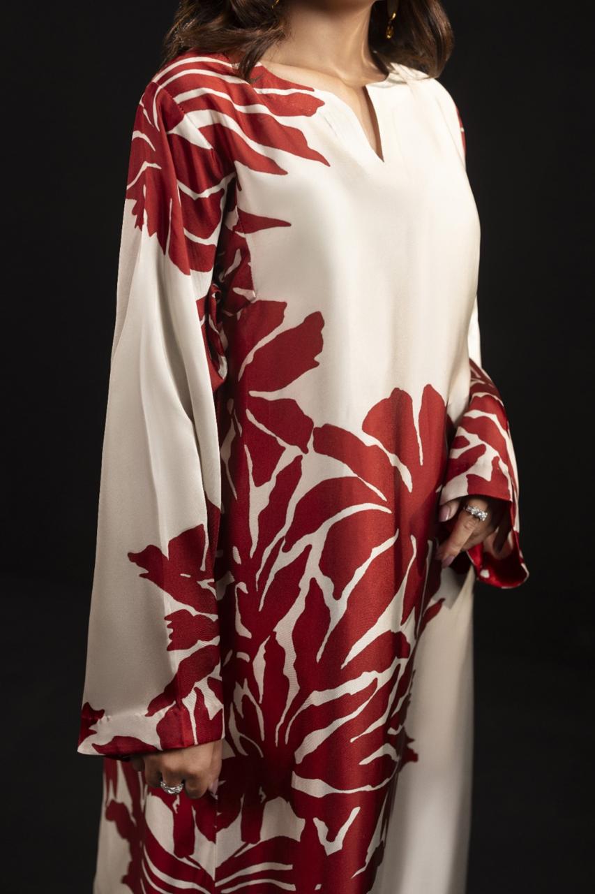PRINTED SILK KAFTAN