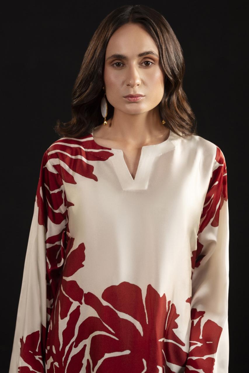 PRINTED SILK KAFTAN