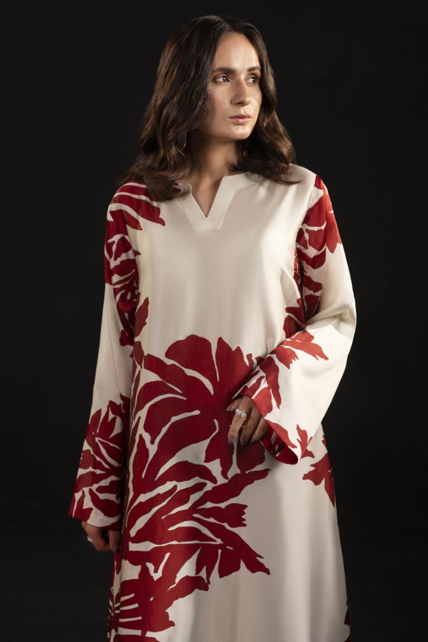 PRINTED SILK KAFTAN